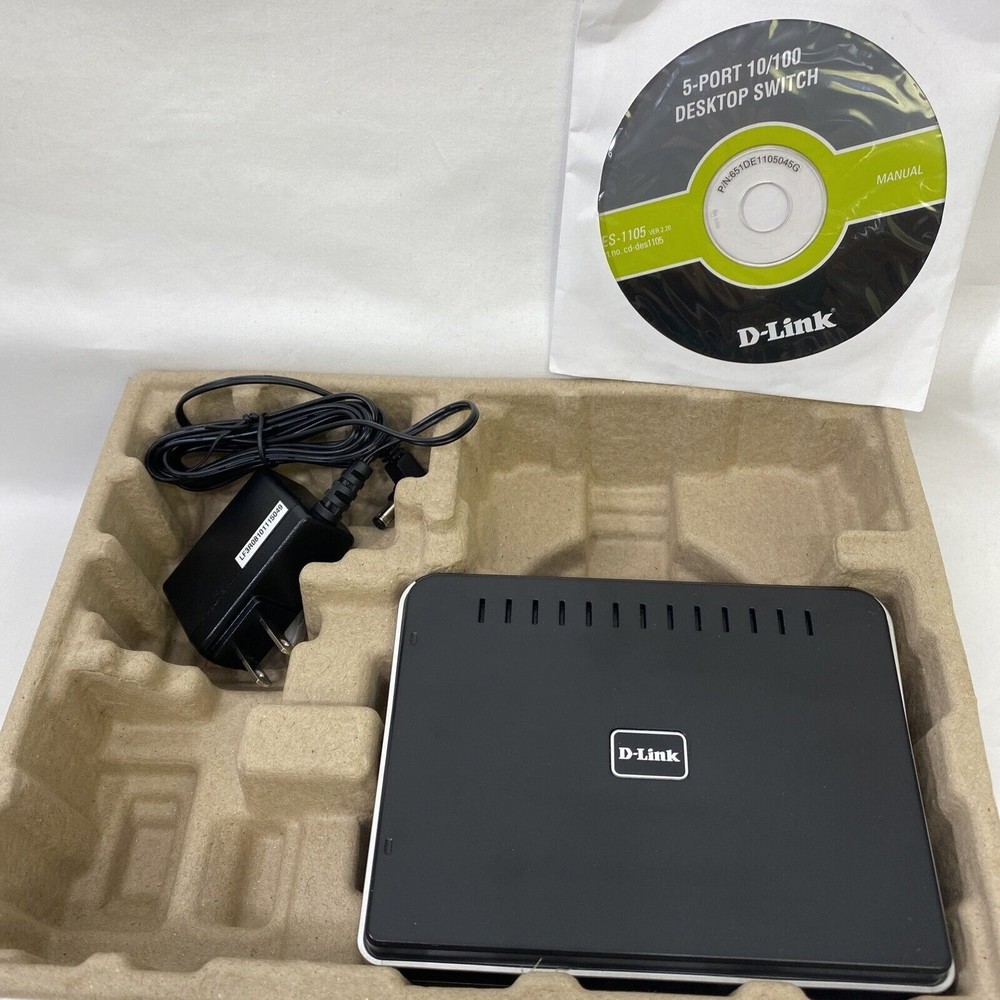 Switch D-Link Ethernet Gigabit 5 Port DES1105 External Ethernet 10/100 Complete - Picture 2 of 7